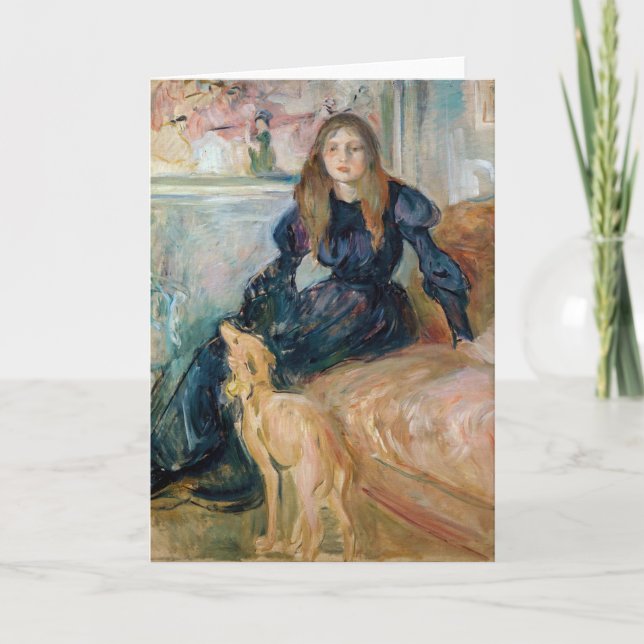 Tarjeta Berthe Morisot - Julie y su Greyhound Laerte (Anverso)