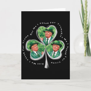 Tarjeta Bésame Divertido Día de San Patricio 2025 de Trump