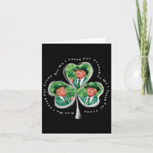 Tarjeta Bésame Divertido Día de San Patricio 2025 de Trump