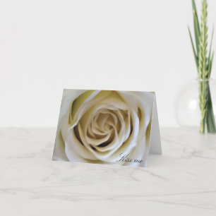 Tarjeta Bésame la rosa blanca, la cosecha romántica