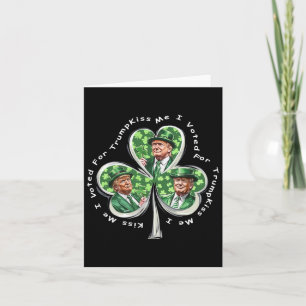 Tarjeta Bésame Me Voté Trump Día de San Patricio 2025 Dive
