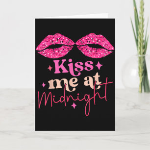 Tarjeta Bésame Parejas Divertidas Coincidentes Medianoche 