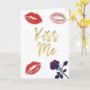 Tarjeta Bésame Rosa De Amor Del Día De San Valentín Románt