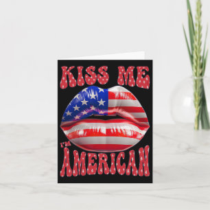 Tarjeta Bésame Soy Americano Labios Bandera De EE. UU. 4 D