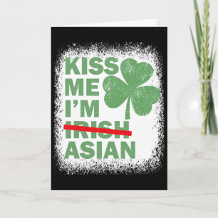 Tarjeta Bésame Soy Asiático Divertido Día de San Patricio 