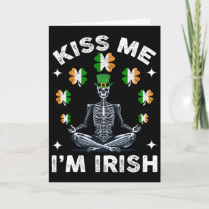 Tarjeta Bésame Soy Esqueleto Irlandés Día de San Patricio