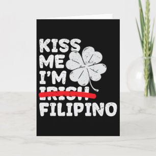 Tarjeta Bésame Soy Filipino Divertido Día de San Patricio 
