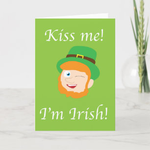 Tarjeta Bésame soy irlandés Día de San Patricio