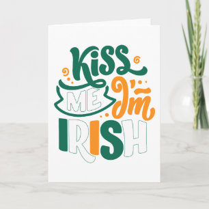 Tarjeta Bésame Soy Irlandés - Día de San Patricio
