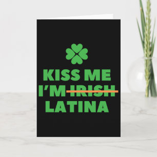 Tarjeta Bésame Soy Irlandesa Latina Frase Divertida Fría S