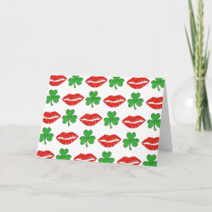 Tarjeta Bésame Soy los labios irlandeses Shamrock St.