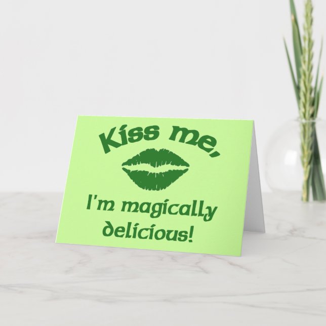Tarjeta Bésame, soy mágicamente delicioso (Anverso)