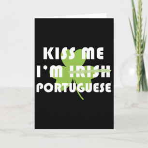 Tarjeta Bésame Soy Portugués No Irlandés Divertido St Patr