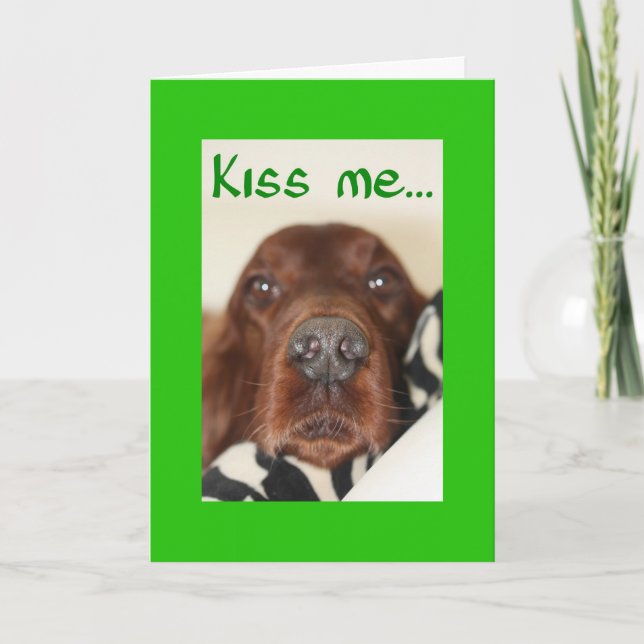 Tarjeta Bésame, también soy irlandés. (Anverso)