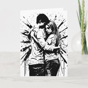 Tarjeta ¿Besarse y reconciliarse? Pelea de pareja