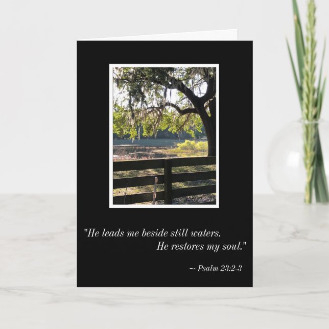Tarjeta Beside the Still Waters - Psalms 23 Sympathy Card (Anverso)
