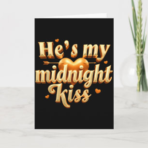 Tarjeta Beso de Año Nuevo Pareja Él es Mi Diseño de Median