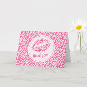 Tarjeta Beso de leopardo rosado - Gracias
