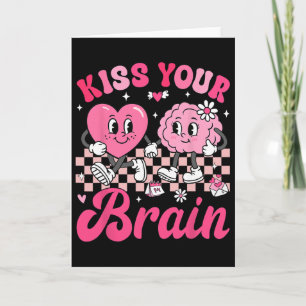 Tarjeta Beso de San Valentín Cerebro Estudiante Profesor C