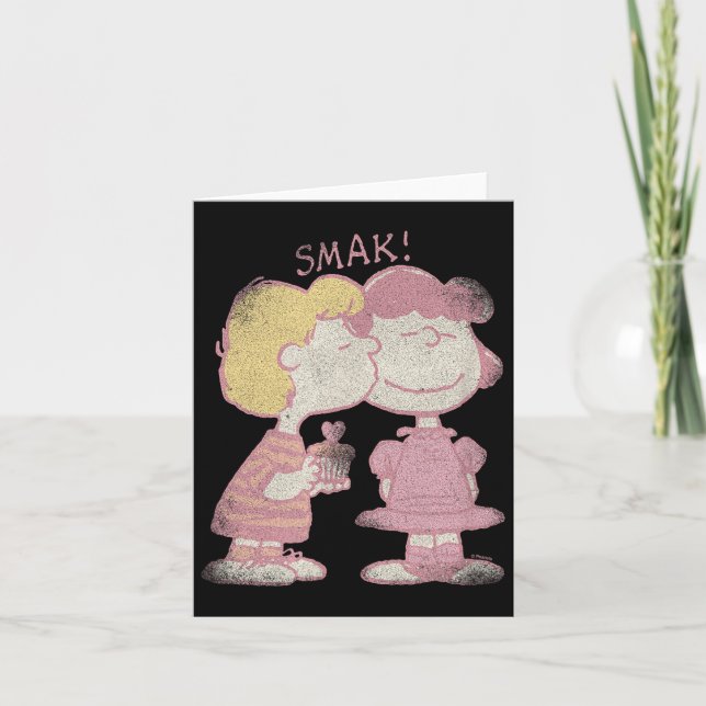 Tarjeta Beso de San Valentín de Schroeder y Lucy  (Anverso)