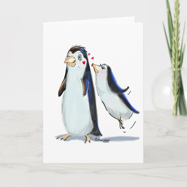 Tarjeta Beso del pingüino (Anverso)