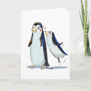 Tarjeta Beso del pingüino