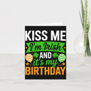 Tarjeta Beso irlandés y cumpleaños - día de San Patricio