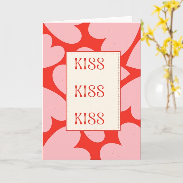 Tarjeta Beso Minimalista Amor Romántico (flor amarilla)