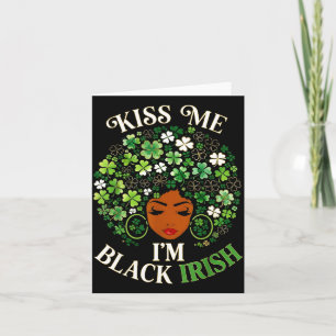 Tarjeta Beso negro irlandés divertido día de San Patricio