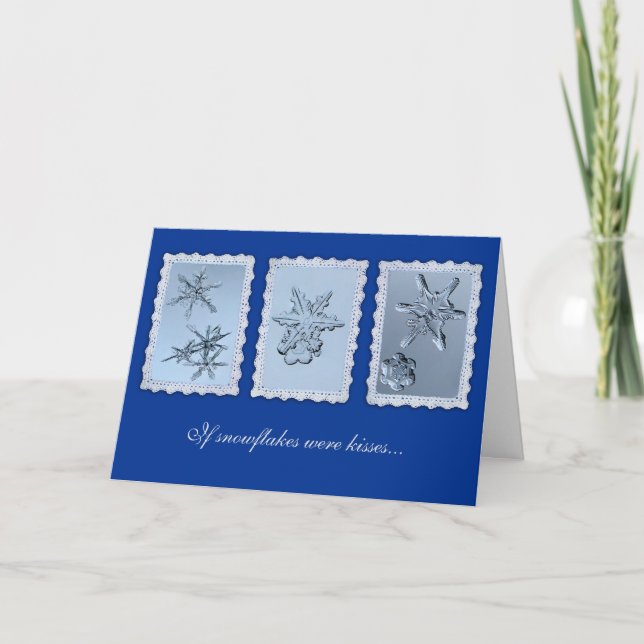 Tarjeta Besos de copo de nieve del Día de San Valentín (Anverso)