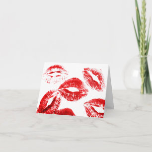 Tarjeta Besos de Labial Labial Besos Huella de Labios Amor