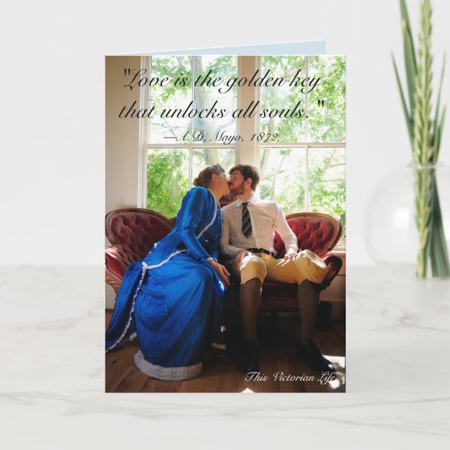 Tarjeta Besos de pareja, cita victoriana (Anverso)