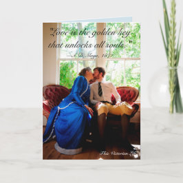 Tarjeta Besos de pareja, cita victoriana