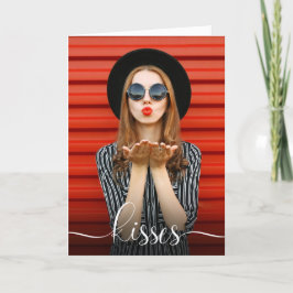 Tarjeta Besos el día de San Valentín con tu foto