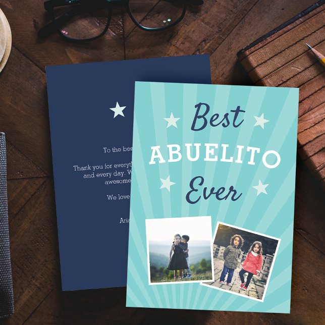 Tarjeta Best Abuelito Ever | Father's Day Flat Photo (Subido por el creador)
