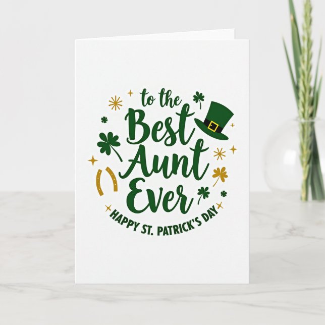 Tarjeta Best Aunt St Patricks Day Card (Anverso)
