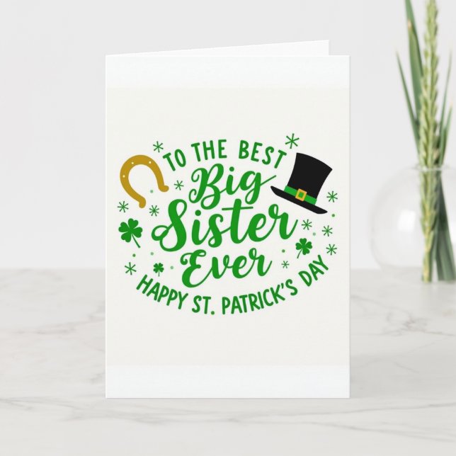 Tarjeta Best Big Sister St Patricks Day Card (Anverso)