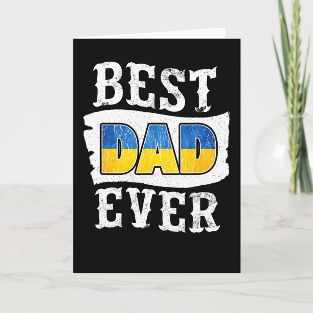 Tarjeta Best Dad Ever Father's Day Ukrainian Flag Ukraine  (Anverso)