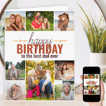 Tarjeta Best Dad Ever Modern Photo Collage Happy Birthday<br><div class="desc">Personalized Birthday card which you can customize for anyone! The photo template is ready for you to add 8 of your favorite photos and personalize the text inside and out. The sample wording on the front reads "happy birthday to the best dad ever" and you could customize this to best...</div>
