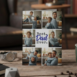 Tarjeta Best Dad Ever Photo Collage Birthday Father's Day