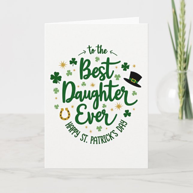 Tarjeta Best Daughter St Patricks Day Card (Anverso)