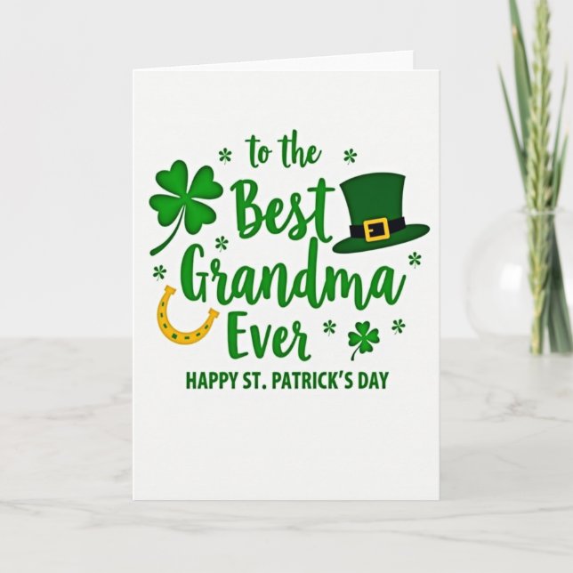 Tarjeta Best Grandma St Patricks Day Card (Anverso)