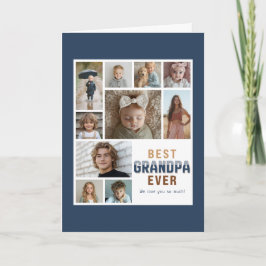 Tarjeta Best Grandpa Ever 10 Photo Collage 