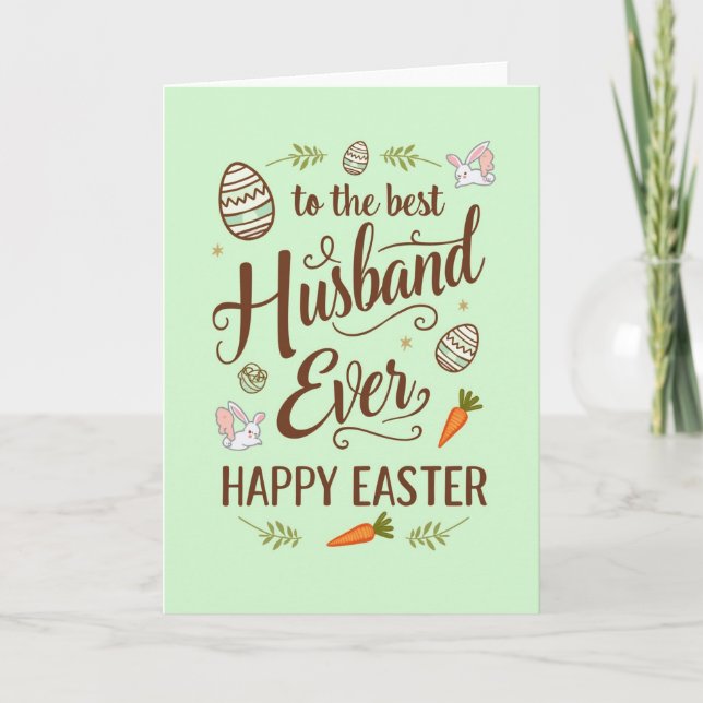 Tarjeta Best Husband Happy Easter Card (Anverso)