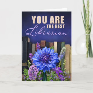 Tarjeta Best Librarian Vintage Book Theme Card