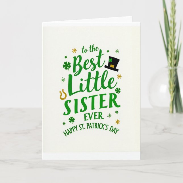 Tarjeta Best Little Sister Ever Card (Anverso)