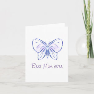 Tarjeta Best mum ever butterfly