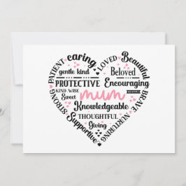 Tarjeta Best Mum Ever: Mother's Day & Birthday Heart Word