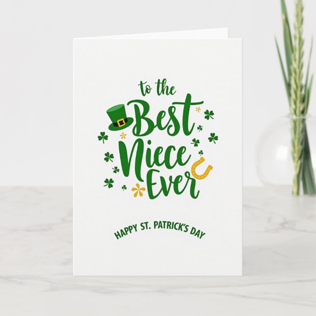 Tarjeta Best Niece St Patricks Day Card (Anverso)