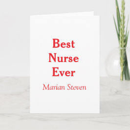Tarjeta Best nurse ever medical professional paramedical d